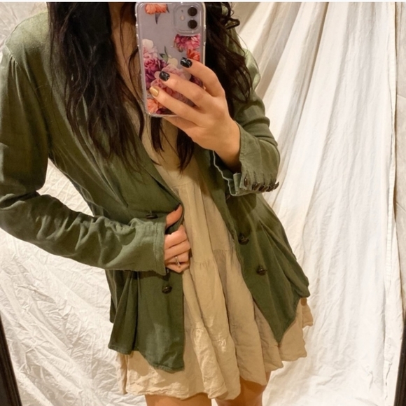 Free People Green Blazer - Picture 5 of 9